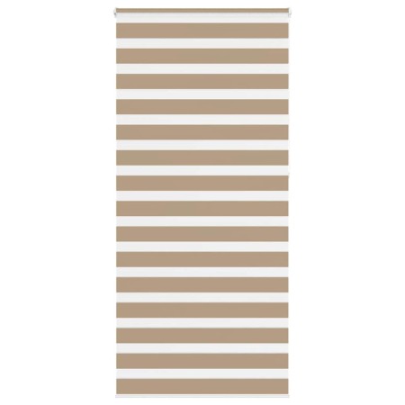 Breiter, 105,9 cm breiter, brauner Sand-Zebra-Vorhang aus Polyestergewebe. von , Jalousien und Jalousien - Ref: Foro24-401460...