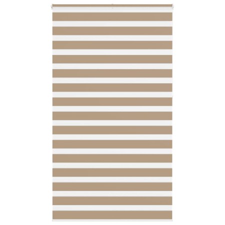 Dies ist ein breiter, 115,9 cm breiter, brauner Sand-Zebra-Vorhang aus Polyester. von , Jalousien und Jalousien - Ref: Foro24...