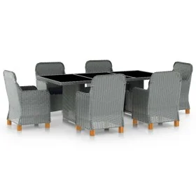 Garden dining set 7 pieces and light gray synthetic rattan cushions by vidaXL, Garden sets - Ref: Foro24-3060171, Price: 1,00...