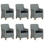 Garten-Essgruppe 7-teilig und hellgraue Kissen aus synthetischem Rattan von vidaXL, Gartensets - Ref: Foro24-3060171, Preis: ...