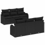 Conjunto de sofá de jardín 7 pcs Negro 55 x 55 x 37 cm