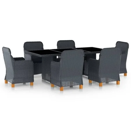 Garden dining set 7 pieces with dark gray synthetic rattan cushions by vidaXL, Garden sets - Ref: Foro24-3060163, Price: 868,...