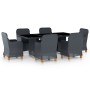 Garden dining set 7 pieces with dark gray synthetic rattan cushions by vidaXL, Garden sets - Ref: Foro24-3060163, Price: 929,...