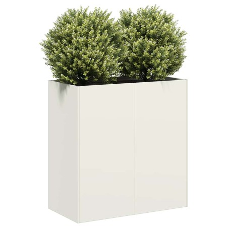 Pflanzgefäß aus kaltgewalztem Stahl in Weiß 80x40x80 cm von , Töpfe und Pflanzgefäße - Ref: Foro24-860711, Preis: 127,28 €, R...