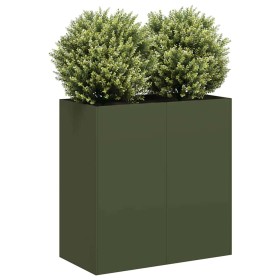 Jardinera de acero laminado en frío verde oliva 80x40x80 cm de , Maceteros y jardineras - Ref: Foro24-860713, Precio: 97,70 €...