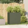 Pflanzgefäß aus kaltgewalztem Stahl in Olivgrün 80x40x80 cm von , Töpfe und Pflanzgefäße - Ref: Foro24-860713, Preis: 97,70 €...
