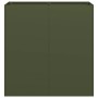 Cold-rolled steel planter in olive green, 80x40x80 cm. by , Pots and planters - Ref: Foro24-860713, Price: 97,70 €, Discount: %