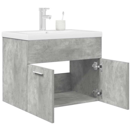 Badezimmermöbel mit integriertem Waschbecken und grauem Betonhahn. von , Badezimmermöbel - Ref: Foro24-3324889, Preis: 198,00...