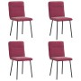 Sillas de comedor 4 unidades terciopelo rojo tinto de , Sillas de comedor - Ref: Foro24-3315314, Precio: 168,19 €, Descuento: %
