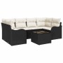 Conjunto de sofá de jardín 7 pcs Negro 55 x 55 x 37 cm