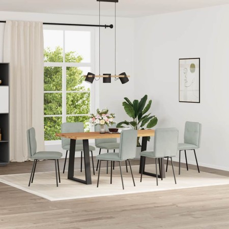 Drehbare Esszimmerstühle, 6 Stück, hellgraues Samtgewebe. von , Essstühle - Ref: Foro24-3315679, Preis: 259,55 €, Rabatt: %