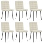 Sillas de comedor 6 unidades de terciopelo crema de , Sillas de comedor - Ref: Foro24-3315459, Precio: 256,71 €, Descuento: %