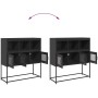 Kaltgewalzter schwarzer Stahlschrank 100,5x39x107 cm von , Sideboards - Ref: Foro24-853416, Preis: 89,12 €, Rabatt: %