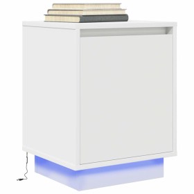 Mesilla de noche con luces LED blanca 38x34x50 cm de , Mesitas de noche - Ref: Foro24-861265, Precio: 45,77 €, Descuento: %