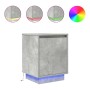 Bedside table with LED lights concrete gray 38x34x50 cm by , Nightstands - Ref: Foro24-861271, Price: 46,04 €, Discount: %