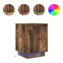 Smoked oak bedside table with LED lights 38x34x50 cm by , Nightstands - Ref: Foro24-861273, Price: 45,24 €, Discount: %