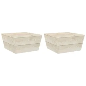 Gartentische 2 Stück imprägniertes Fichtenholz 60x60x30 cm von vidaXL, Modulare Sofas für den Außenbereich - Ref: Foro24-3156...
