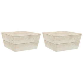 Gartentische 2 Stück imprägniertes Fichtenholz 60x60x30 cm von vidaXL, Modulare Sofas für den Außenbereich - Ref: Foro24-3156...