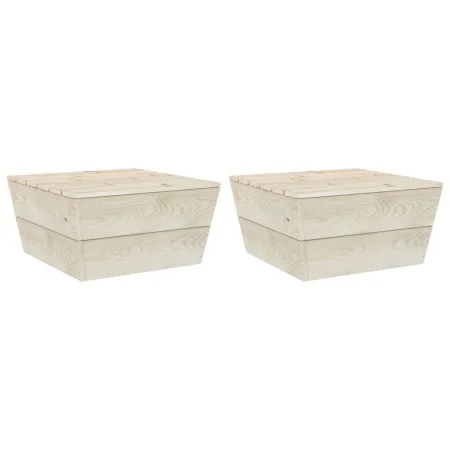 Gartentische 2 Stück imprägniertes Fichtenholz 60x60x30 cm von vidaXL, Modulare Sofas für den Außenbereich - Ref: Foro24-3156...