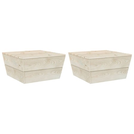 Mesas de jardín 2 uds madera de abeto impregnada 60x60x30 cm by vidaXL, Modular outdoor sofas - Ref: Foro24-315635, Price: 49...