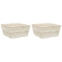 Gartentische 2 Stück imprägniertes Fichtenholz 60x60x30 cm von vidaXL, Modulare Sofas für den Außenbereich - Ref: Foro24-3156...