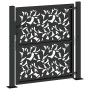 Garden gate design with black steel leaf 105x106 cm by , garden gates - Ref: Foro24-4100959, Price: 184,57 €, Discount: %