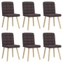 Esstischstühle, 6 Stück, dunkelbrauner Stoff von , Essstühle - Ref: Foro24-3315465, Preis: 306,42 €, Rabatt: %