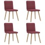Dining chairs 4 units, red wine fabric by , dining chairs - Ref: Foro24-3315247, Price: 200,85 €, Discount: %