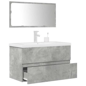 Set muebles de baño 2 piezas madera contrachapada gris hormigón de , Muebles de baño - Ref: Foro24-3324918, Precio: 253,72 €,...