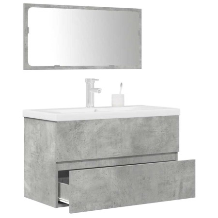 Badezimmermöbel-Set, 2-teilig, aus grauem Beton-Sperrholz. von , Badezimmermöbel - Ref: Foro24-3324918, Preis: 253,72 €, Raba...
