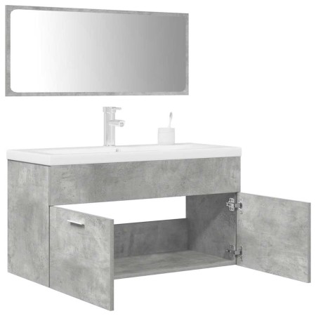 Badezimmermöbel-Set, 2-teilig, aus grauem Beton-Sperrholz. von , Badezimmermöbel - Ref: Foro24-3324894, Preis: 332,28 €, Raba...