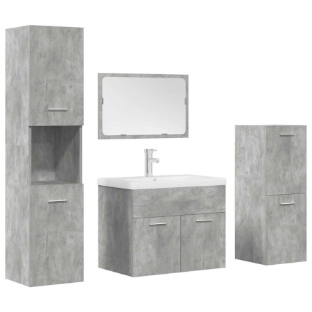 Set muebles de baño 5 piezas madera ingeniería gris hormigón de , Muebles de baño - Ref: Foro24-3324896, Precio: 295,14 €, De...