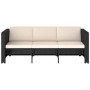 4-piece garden furniture set with black synthetic rattan cushions by vidaXL, Garden sets - Ref: Foro24-43104, Price: 410,71 €...