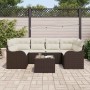 Conjunto de sofá de jardín 7 pcs Marrón 55 x 55 x 37 cm