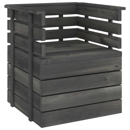 Grauer Massivholz-Gartensessel aus Kiefernholz von vidaXL, Modulare Sofas für den Außenbereich - Ref: Foro24-315417, Preis: 4...