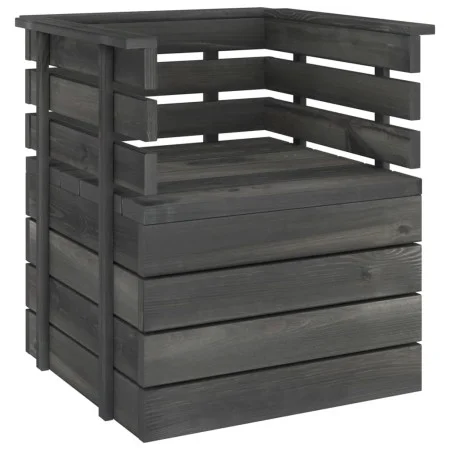 Grauer Massivholz-Gartensessel aus Kiefernholz von vidaXL, Modulare Sofas für den Außenbereich - Ref: Foro24-315417, Preis: 4...