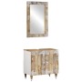 Zweiteiliges Badezimmermöbelset aus massivem Mangoholz. von , Badezimmermöbel - Ref: Foro24-3310135, Preis: 156,44 €, Rabatt: %