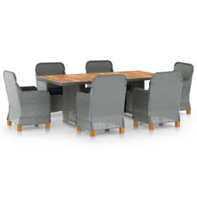Garden dining set 7 pieces and light gray synthetic rattan cushions by vidaXL, Garden sets - Ref: Foro24-3060172, Price: 933,...