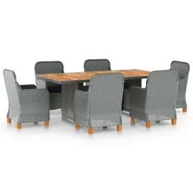 Garden dining set 7 pieces and light gray synthetic rattan cushions by vidaXL, Garden sets - Ref: Foro24-3060172, Price: 920,...