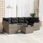 Conjunto de sofá de jardín 7 pcs Gris 55 x 55 x 37 cm Poliratán