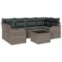 Conjunto de sofá de jardín 7 pcs Gris 55 x 55 x 37 cm Poliratán