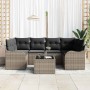 Conjunto de sofá de jardín 7 pcs Gris 55 x 55 x 37 cm Poliratán
