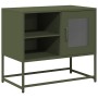 Mueble para TV de acero verde oliva 68x39x60,5 cm de , Muebles TV - Ref: Foro24-853390, Precio: 81,76 €, Descuento: %
