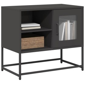 Mueble para TV de acero negro 68x39x60,5 cm de , Muebles TV - Ref: Foro24-853386, Precio: 66,16 €, Descuento: %