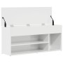 Banco zapatero madera de ingeniería blanco brillo 102x30,5x45cm von , Schuhregale und Schuhorganisatoren - Ref: Foro24-861149...