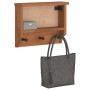 Wandgarderobe SANDNES 45x12x35 cm Massivholz Kiefer von , Hut- und Garderobenständer - Ref: Foro24-4010451, Preis: 26,11 €, R...