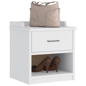 Banco de recibidor SANDNES madera maciza pino blanco 45x40x50cm de , Bancos para recibidores y almacenamiento - Ref: Foro24-4...