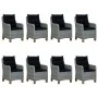 Set comedor jardín 9 pzas y cojines ratán sintético gris claro de vidaXL, Conjuntos de jardín - Ref: Foro24-3060177, Precio: ...