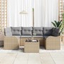Conjunto de sofá de jardín 7 pcs Beige 55 x 55 x 37 cm
