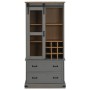 Vinoteca HALDEN con botelleros y puerta corredera gris pino von , Wein- und Spirituosenschränke - Ref: Foro24-4018435, Preis:...